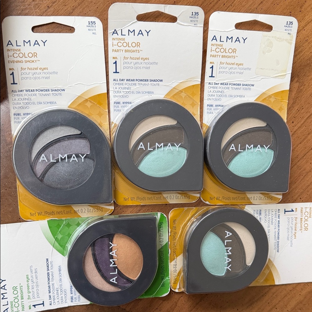 Almay i-Color Eyeshadow Collection - Blue, Purple, Brown, Tan set of 5 last set